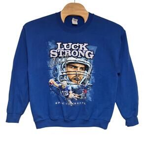 Indianapolis Colts Crewneck Andrew Luck Sweater Sweatshirt Luck Strong L RARE